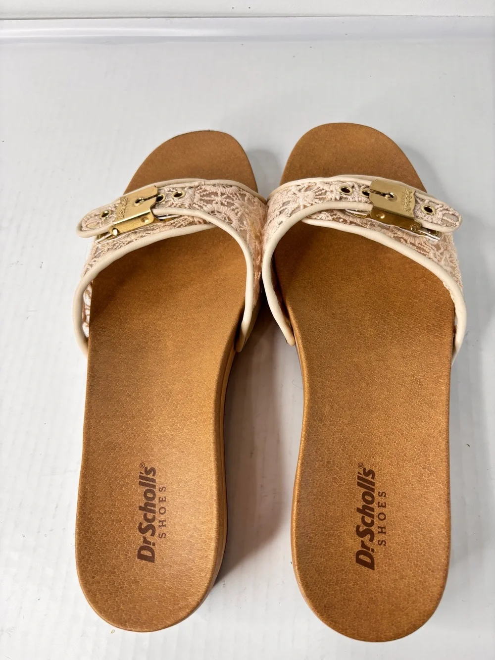 Dr. Scholl's Original Too Mesh Crochet Platform Slide Sandals Sz 8 Anthropology